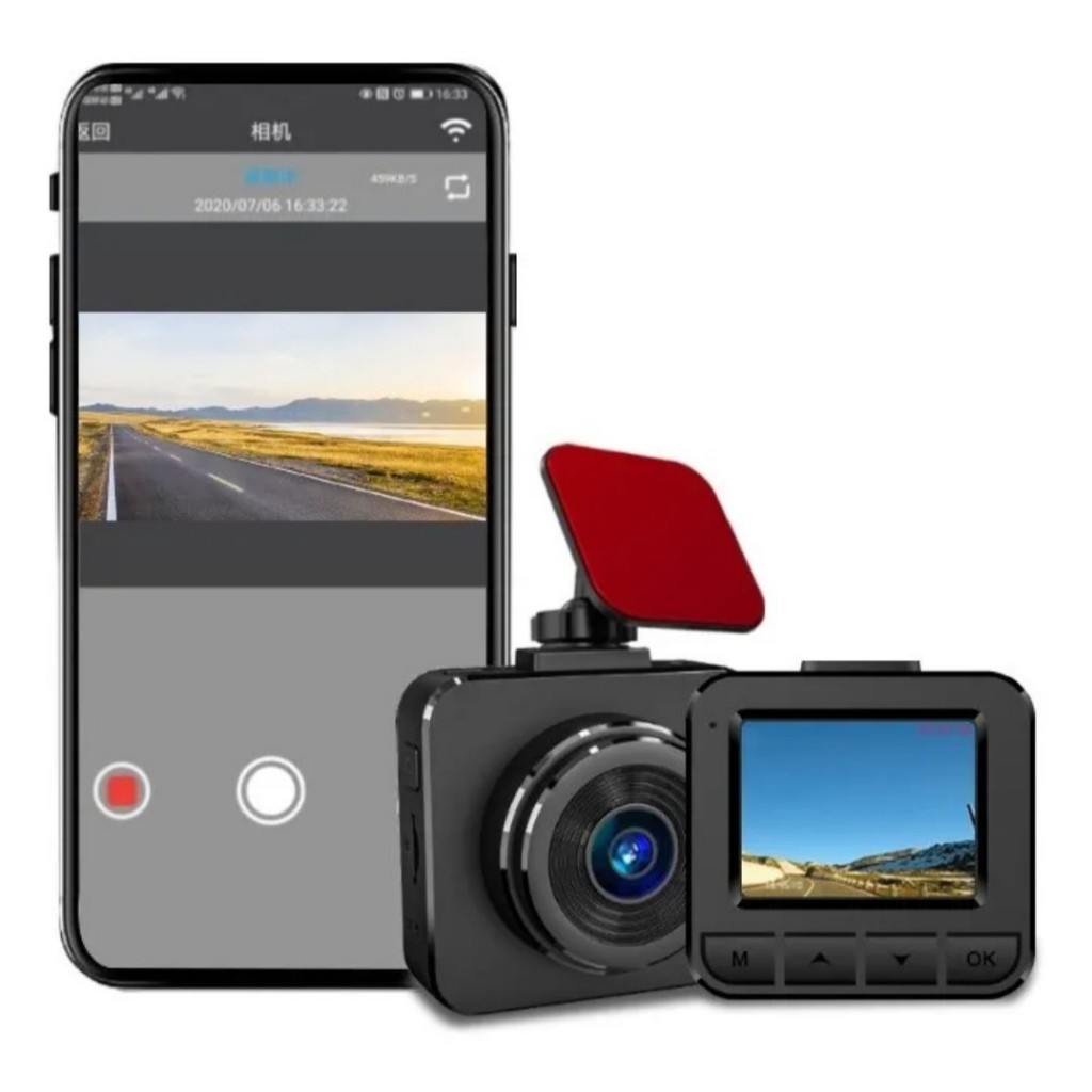 Câmera Automotiva Veicular Dvr Frontal Tela 2 Polegadas 1080p Full Hd 130° G-Sensor Wdr Wi-fi App