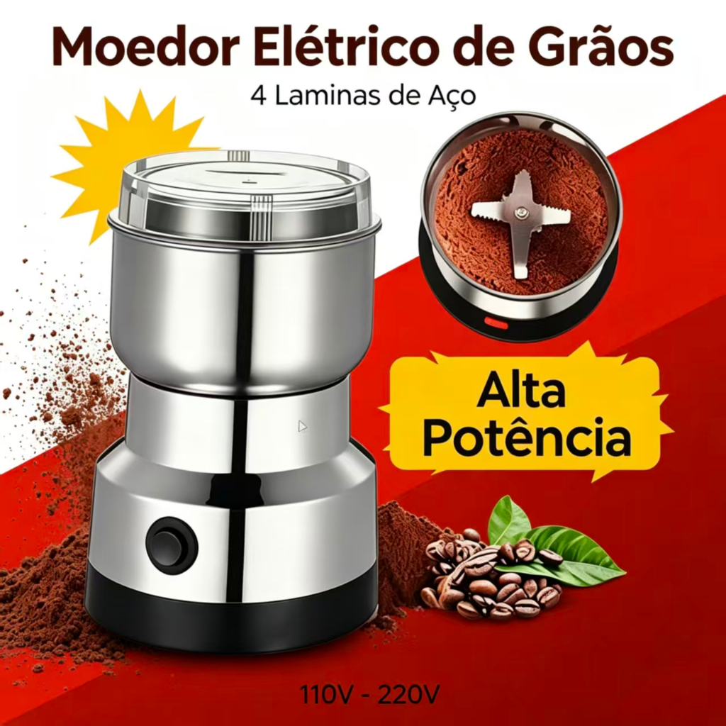 110V Multifunctional Coffee Spice Grinder Stainless Steel Grinder with 4 Blades