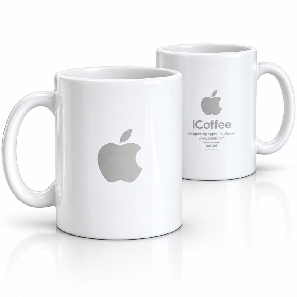 Caneca Apple xícara cerâmica porcelana Apple iCoffee iPhone café  presente