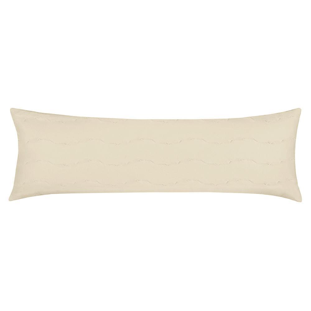 Porta Travesseiro Body Pillow Altenburg Malha Fio Penteado 100% Algodão Bege Noale