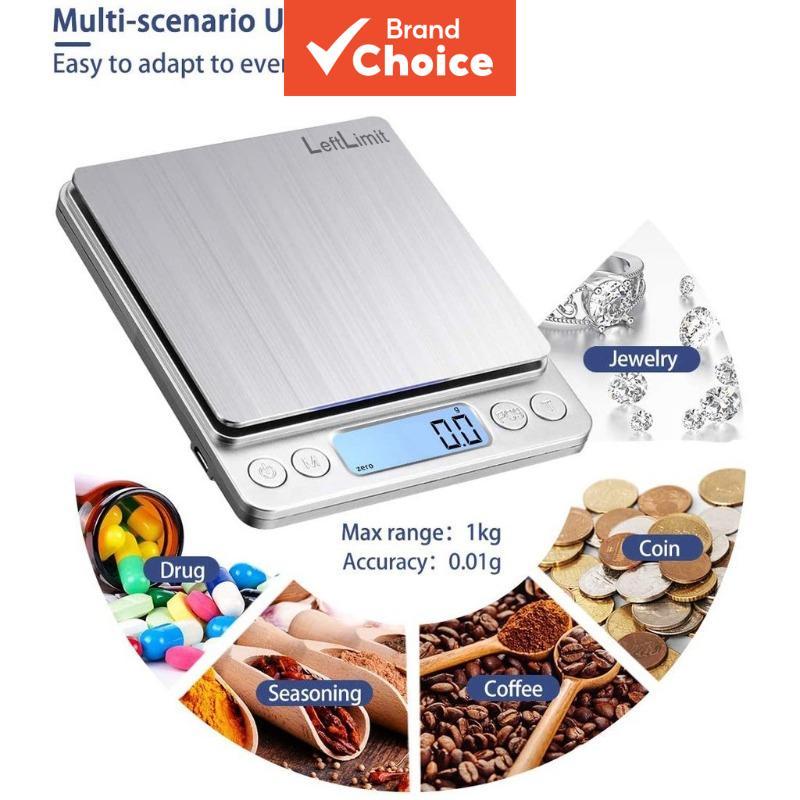 Balança de Cozinha Digital LeftLimit – Mini balança de bolso para joias, alimentos, visor LCD背光