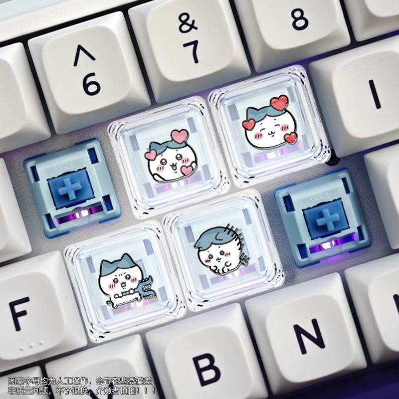 Suitable for cross axis personalized keycaps, single transparent Giekawa high aesthetic pattern transparent keycaps