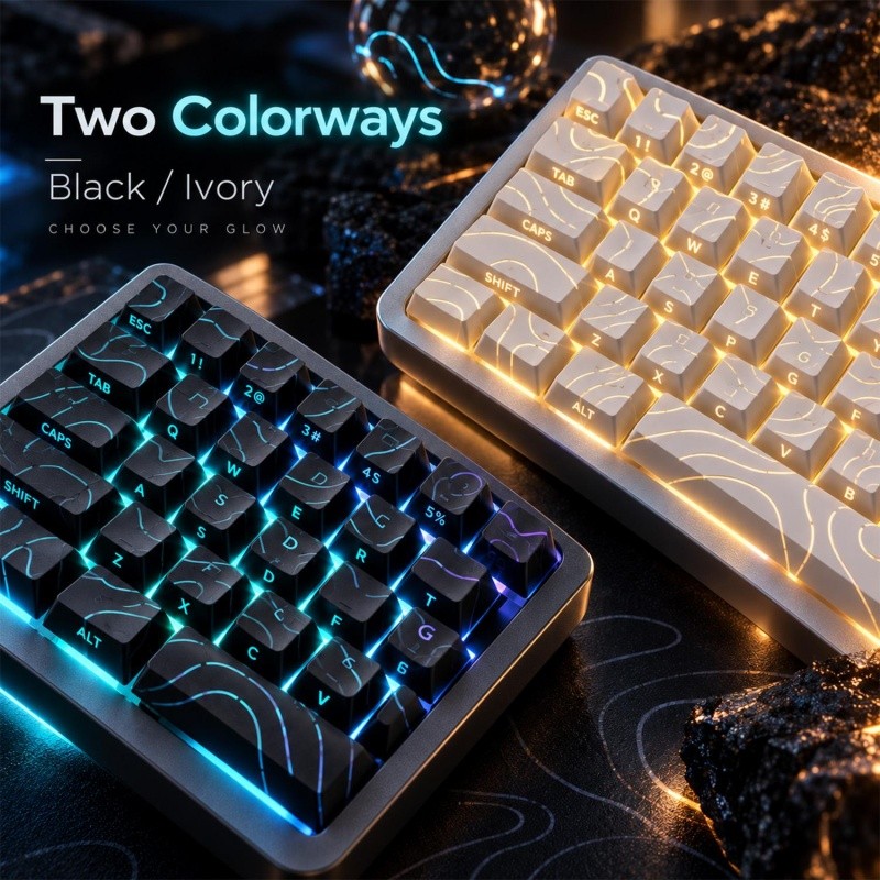 Universal Cross Axis Keycap Alfabeto Side-Impresso-97/133 Teclas Teclado Keycaps Transmissão De Luz