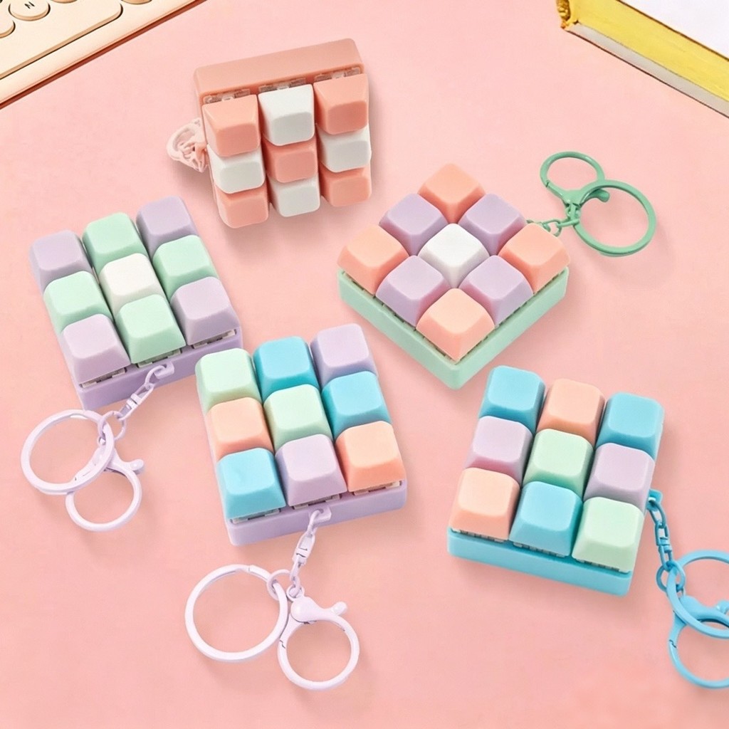 Botão de descompressão Tetris Axis Tester Teclado Finger Pinch Descompressão Chaveiro Acessórios portáteis