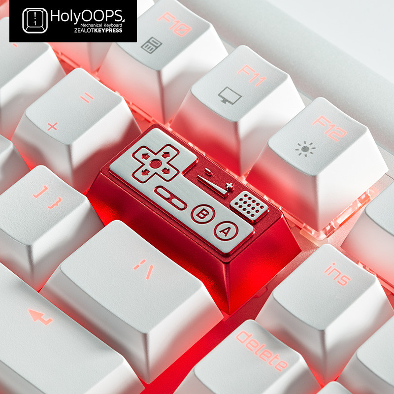 HolyOOPS FC vermelho branco máquina R4 ESC teclado mecânico dedicado liga de alumínio todo em Metal exclusivo Keycap pre