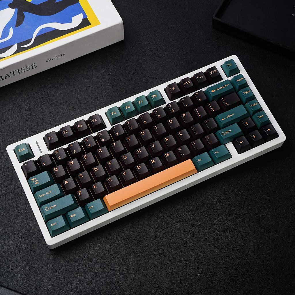 Mars Green Theme Keycap PBT Sublimação de cinco lados Teclado mecânico personalizado Keycap Cangjie Taiwan Phonetic