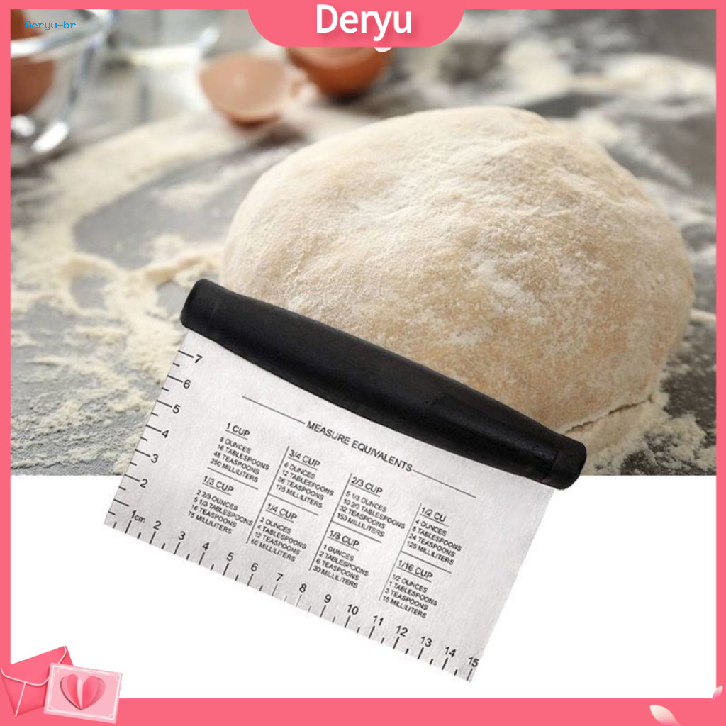 Dough Cutter Pastry Scraper 1 or 2 Pcs Stainless Steel with Non-slip Handle Ergonomic Design Engraved Measurements Multi