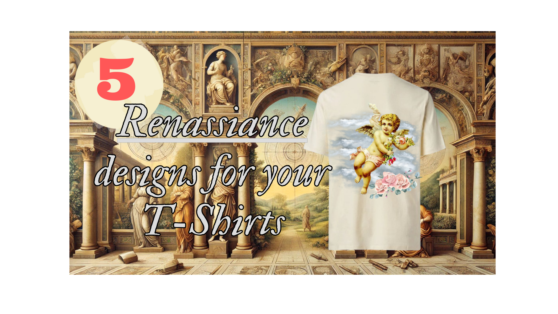 5 PLANTILLAS CANVA RENACENTISTAS PARA TU REMERA, ???? Renace en Cada Prenda: Arte, Historia y Estilo ????