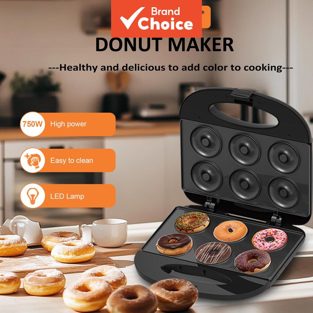 SOKANY 08042 Donut Maker. 750W aquecimento dupla face, placa de alumínio com revestimento antiaderente natural e