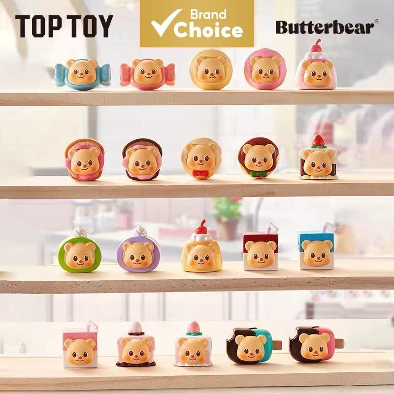 TOPTOY Butter Bear Mini Série Chá da Tarde 3 Peças Aleatórias Brinquedo Temático de Sobremesa Fofo Presente Popular