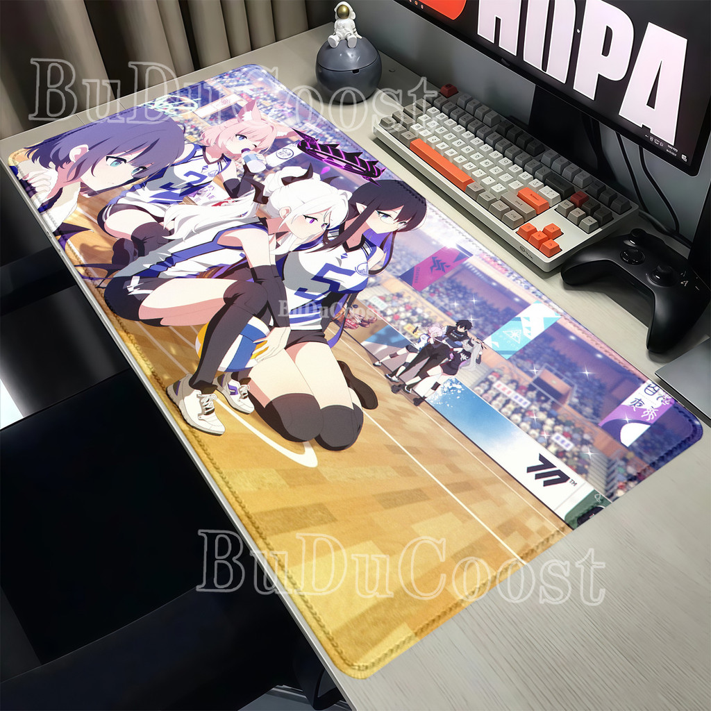 Grande Mousepad Impressão HD Arquivo Azul Sorasaki Hina Antiderrapante XXL Mouse Pad Teclado Kawaii Anime Menina Overloc