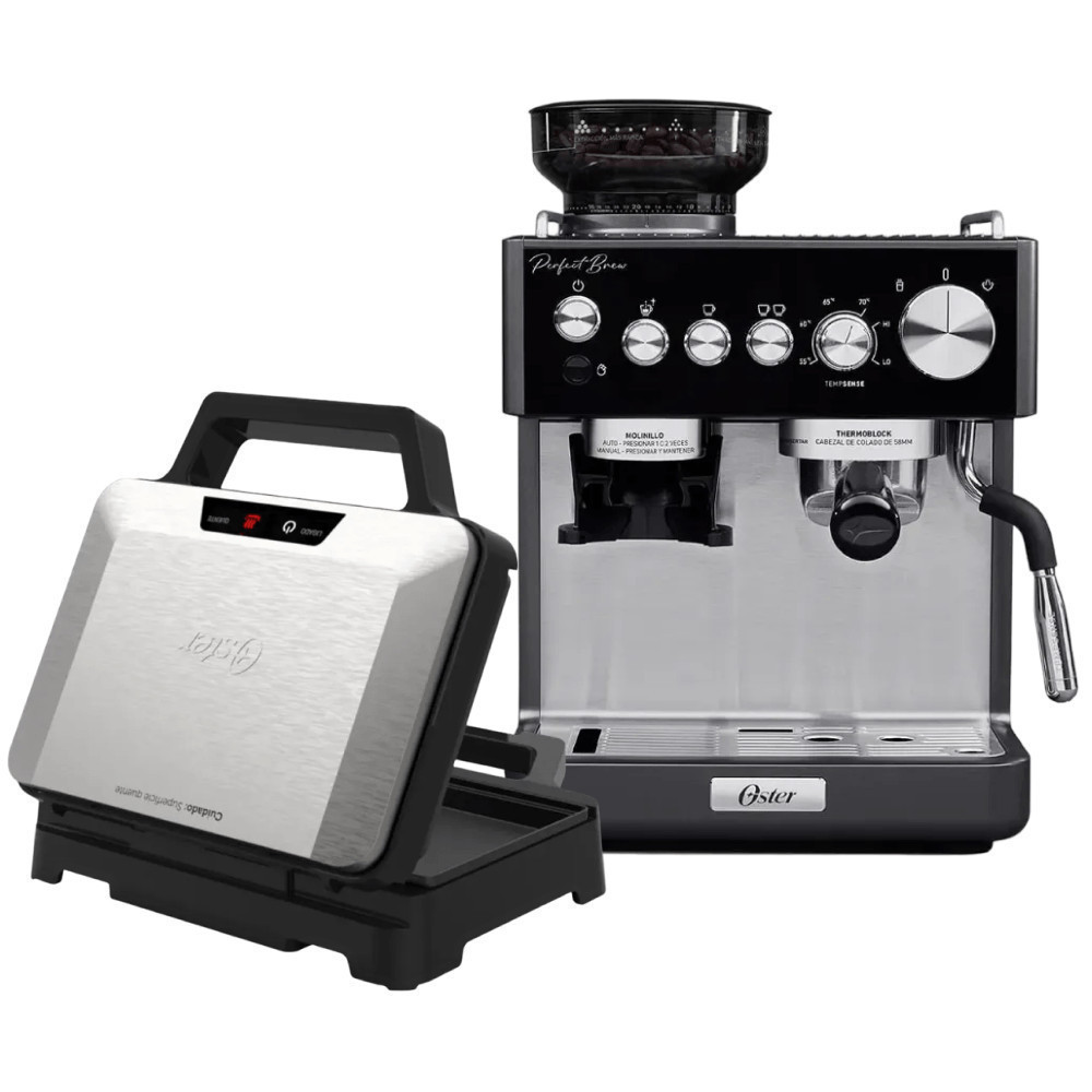 Kit Cafeteira Espresso Nova Perfect Brew e Sanduicheira Inox Oster