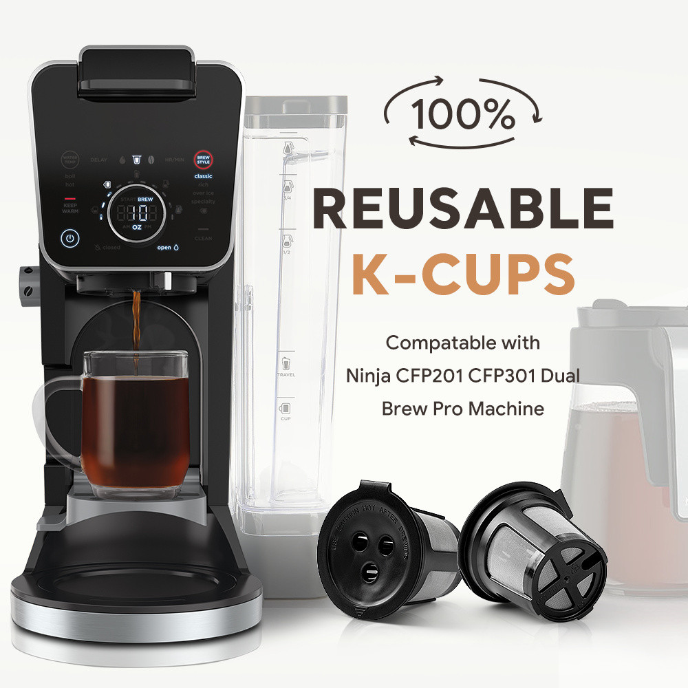 3 Unidades De Cápsulas De Café Reutilizáveis K Cup Compatíveis Com Cafeteira Ninja Dual Brew