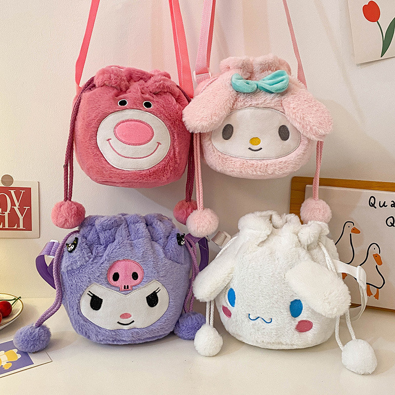 Bolsa Crossbody De Pelúcia De Ombro Armazenamento Kuromi Melody Pikachu Coin Purse Kid Girl Toy