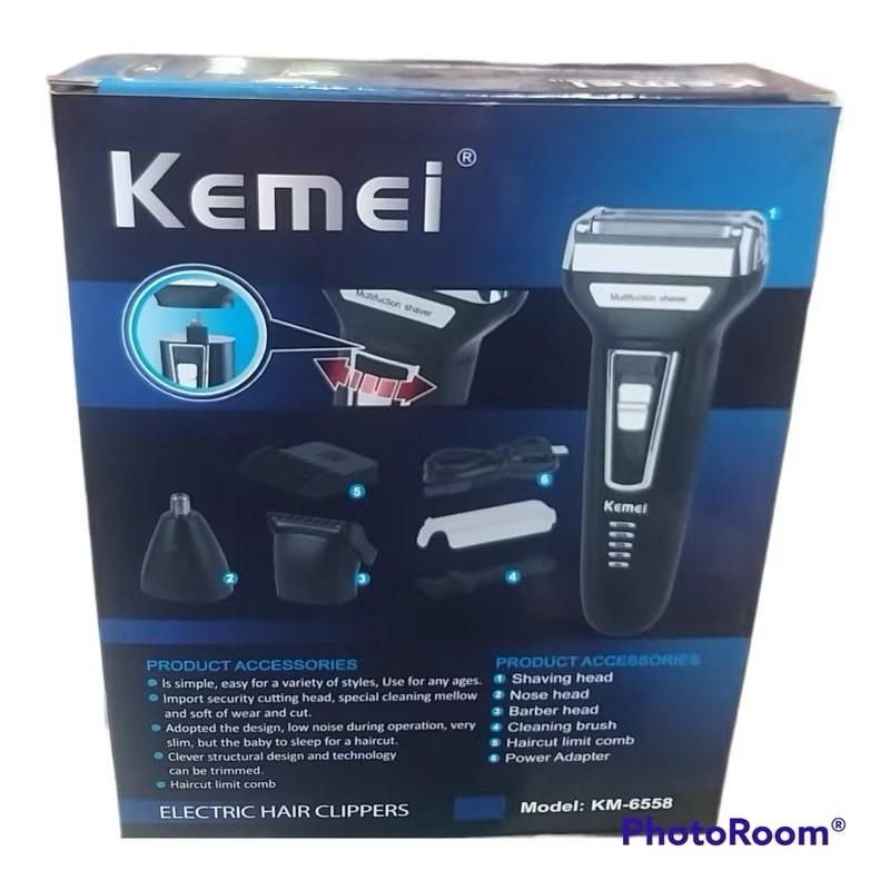 Kemei 6558 3-in-1 Electric Shaver Trimmer