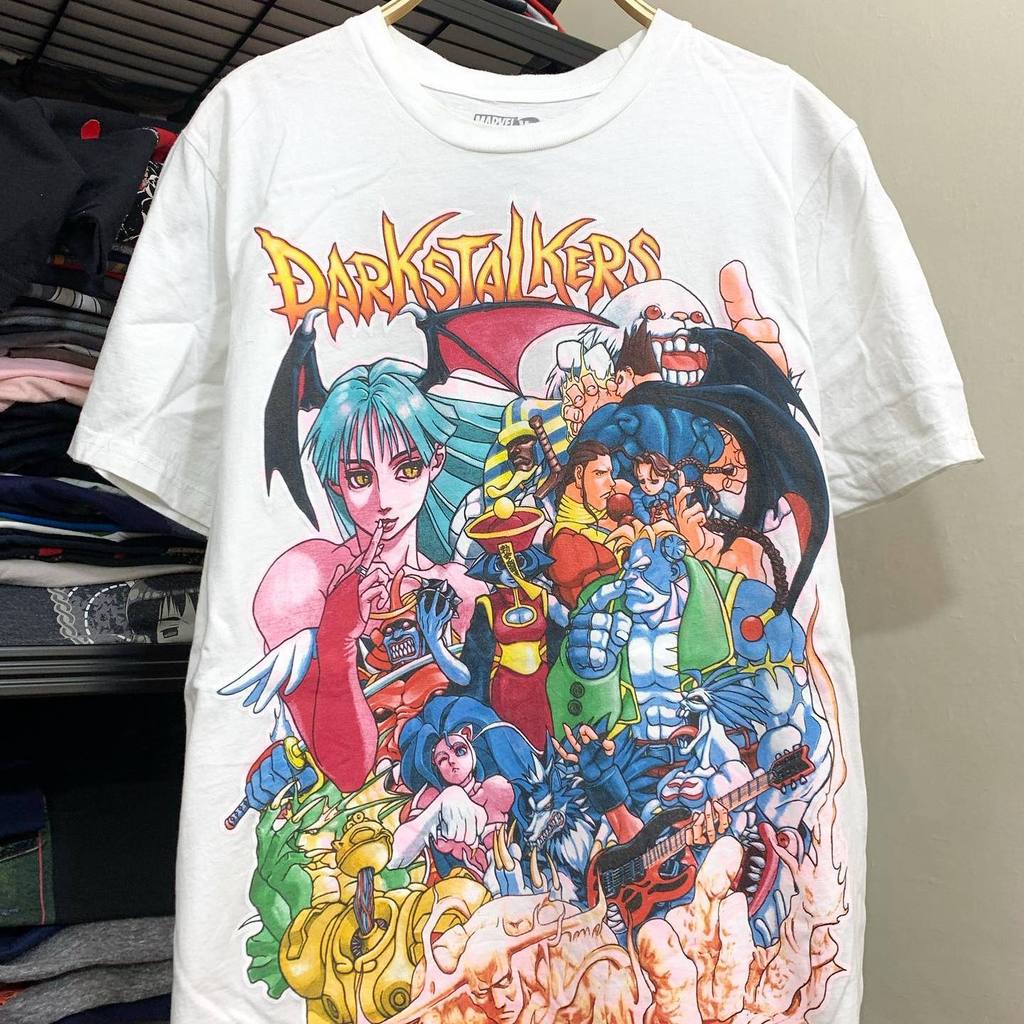 Produtos em destaque recomendados Demon Warrior Darkstalkers Game Theme Anime Estilo Retro Camiseta de manga curta
