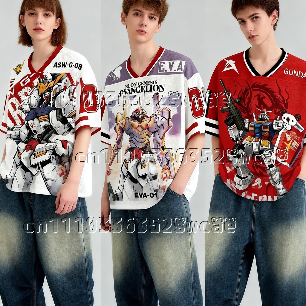 [Nome Personalizado Grátis] Nova Bandai Anime Evangelion Mobile Gundam Ice Hockey Suit Theme Jersey Para Adultos E Crian