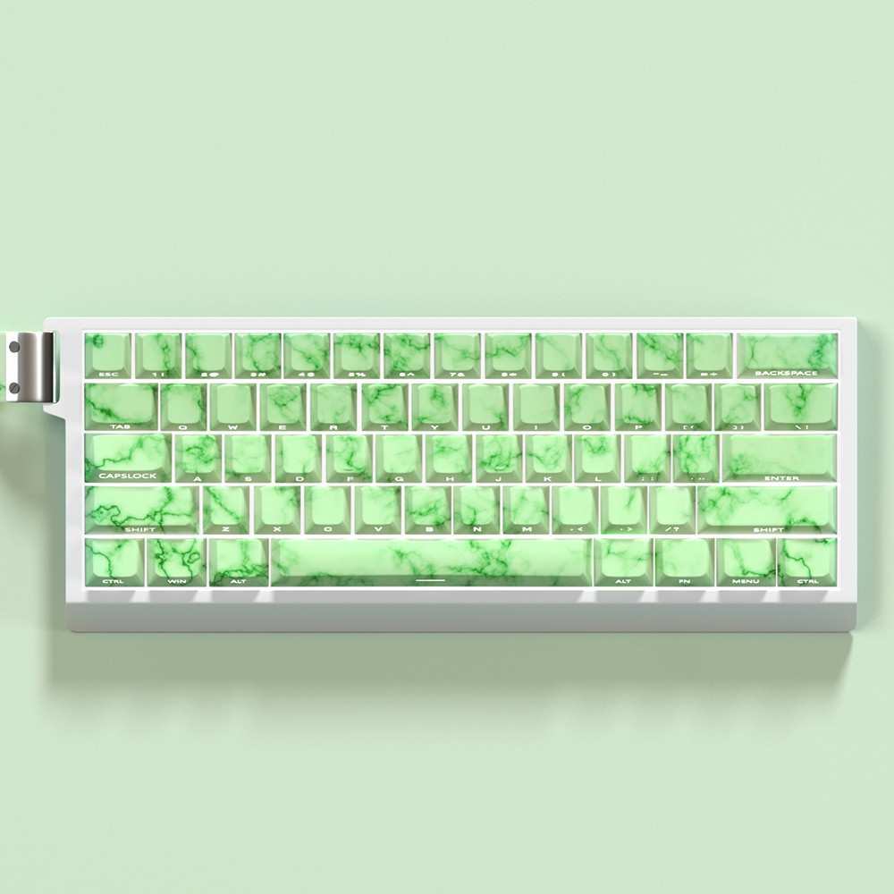 Jade Theme Cherry Profile Shine-Through Side-print Conjunto De Teclas PBT De Tiro Duplo 140