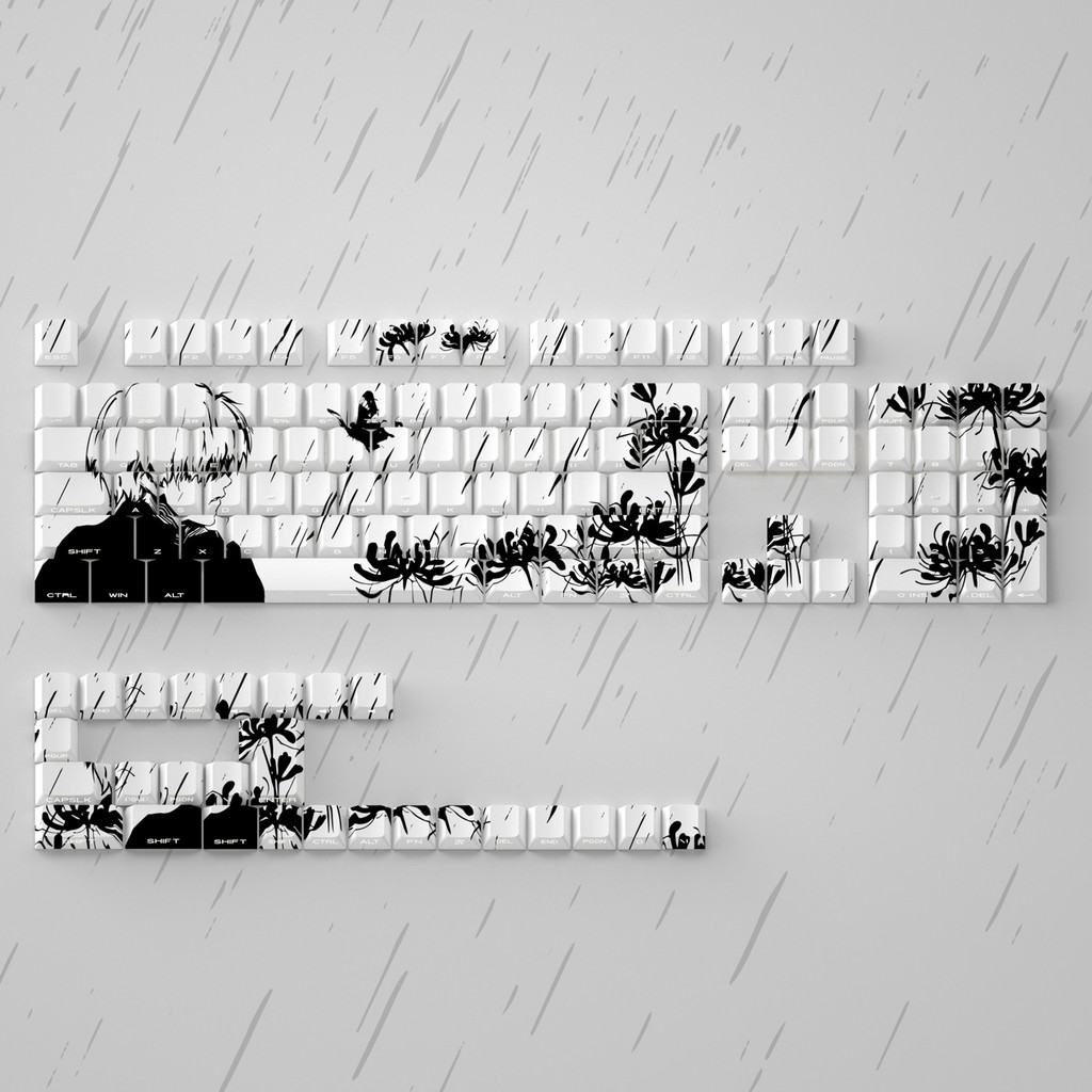 Tokyo Ghoul Theme Cherry Profile Shine-Through Side-print Conjunto De Teclas PBT De Tiro Duplo 134