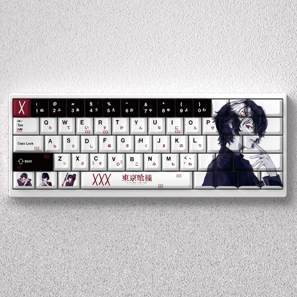 Conjunto Completo De Teclas Tokyo Ghoul Theme Cherry Profile Dye-Sub PBT (73)