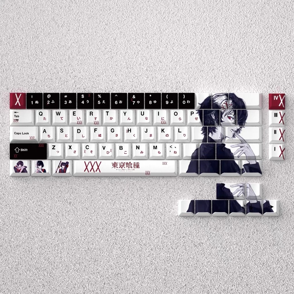Conjunto Completo De Teclas Tokyo Ghoul Theme Cherry Profile Dye-Sub PBT (73)