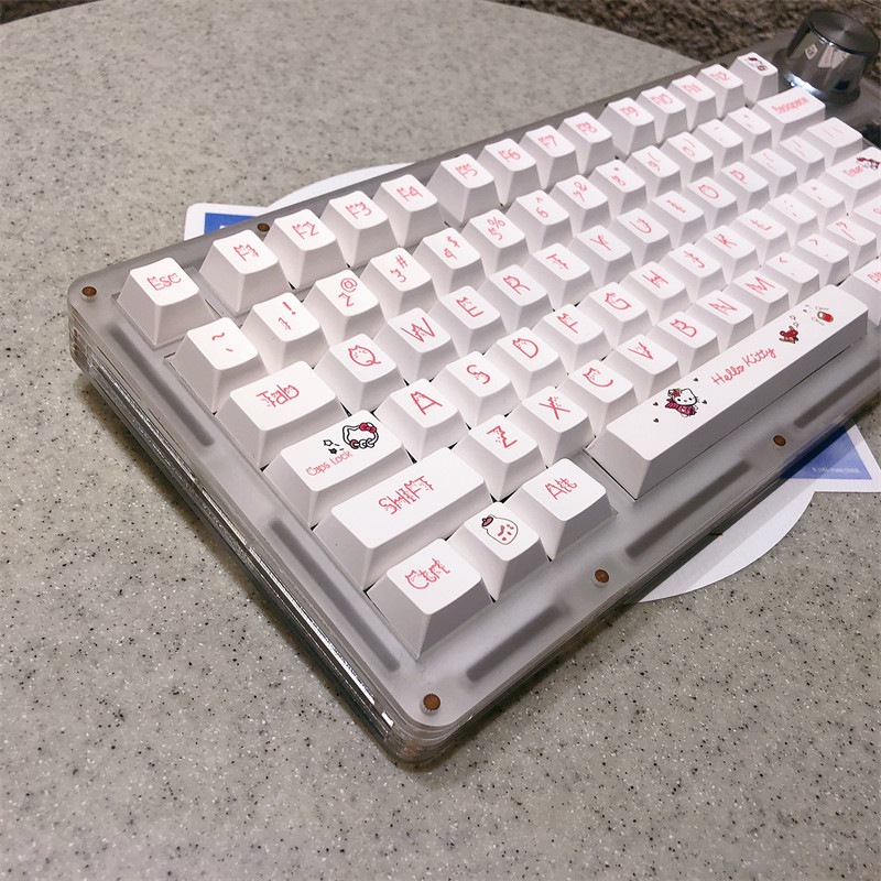KT Cat Theme Bonito Original Fábrica Altura PBT Teclado Mecânico Keycap 65/75/87/98/100/104 Cat Keycap
