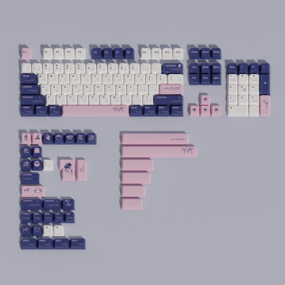 {Key & Kaf} Spectrum Theme Keycap PBT Sublimação Original Fábrica Teclado Mecânico Alto Personalidade Conjunto Completo