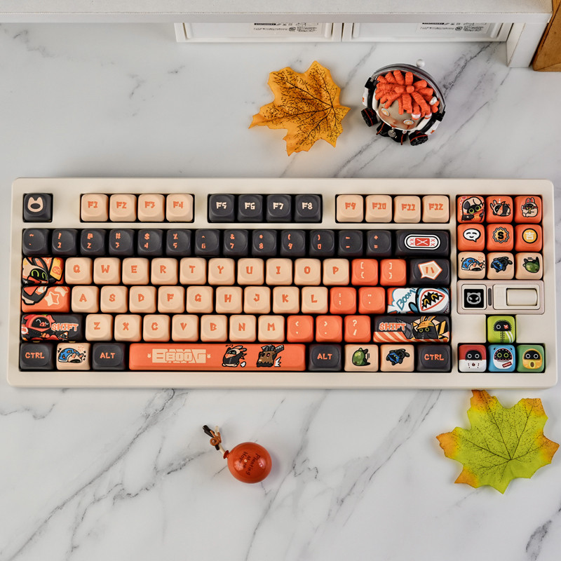 Bangbu Fan Theme Keycap MOA Altura PBT Sublimação Personalizado Mecânico Teclado Keycap 130 teclas Conjunto completo