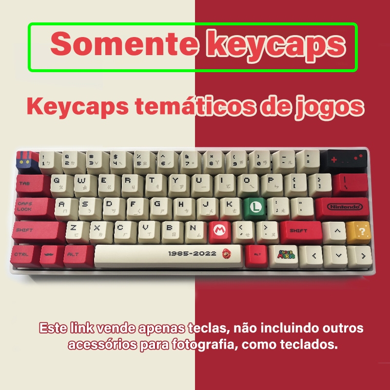 [Mario Theme Keycap] PBT Sublimação Teclado Mecânico Personalizado DIY Keycap