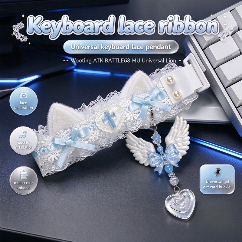Fita De Renda Para Teclado , Universal Wooting ATK Battle68 MU Mad Catz Fivela Grátis Incluída