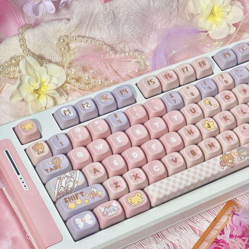 Cardcaptor Sakura Cherry Profile Dye-Sub PBT keycaps Conjunto Completo (134 Teclas) Compatível Com Wooting ATK68/75