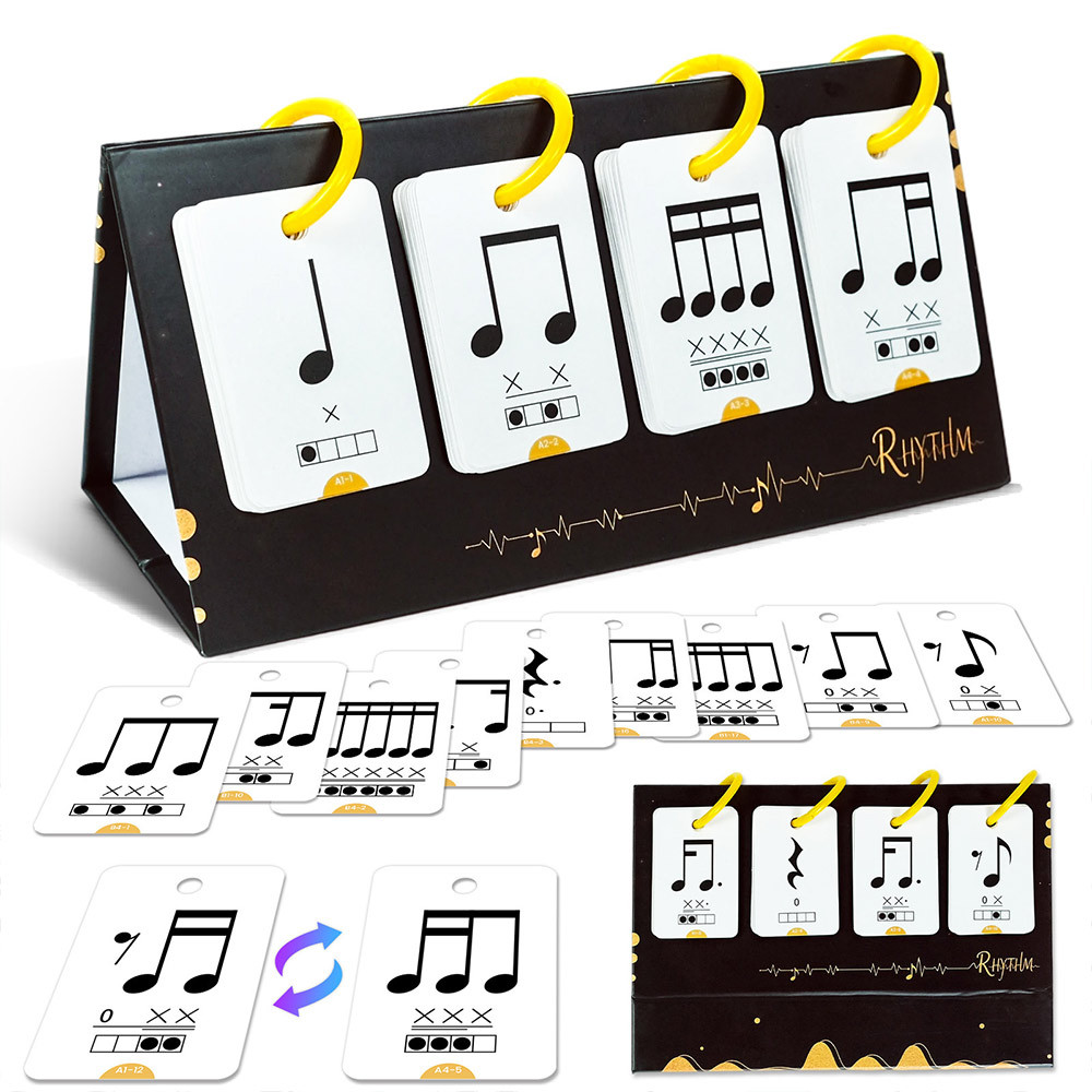 Music Rhythm Flash Cards 72Pcs Desktop Flip Note Cards For Kids Rhythm Recognition And Classroom Music Teaching