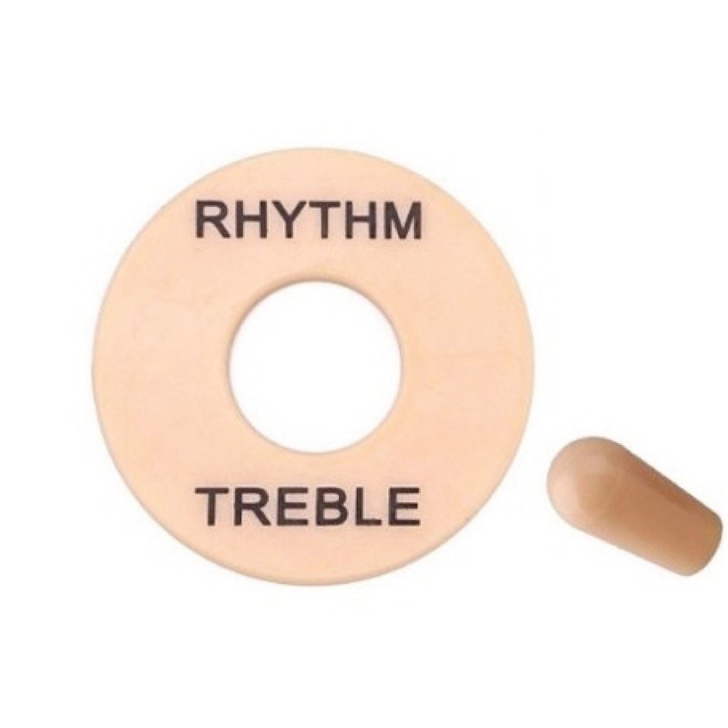 Escudo Rhythm Treble + Knob Ponteira Chave Seletora Creme/Preto - 3,5mm - Guitarra
