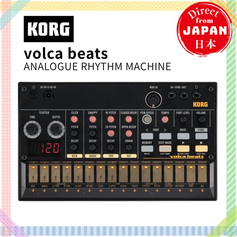 KORG Volca Beats ANALOGUE RHYTHM MACHINE | Sequenciador de Loops | Máquina de Ritmo Compacta e Portátil | 【Direto do Japão】