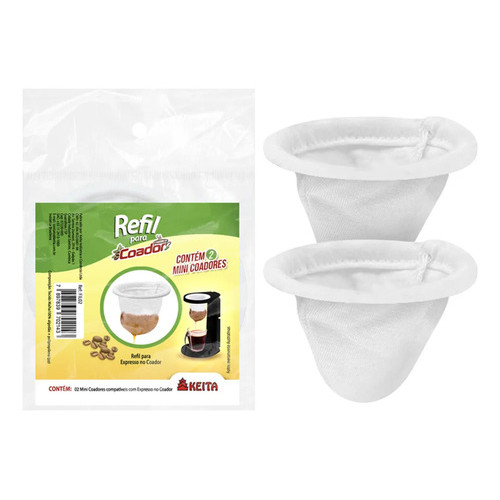 Kit 2 Refil Coador Pano Mini Cafeteira Keita Expresso Coador