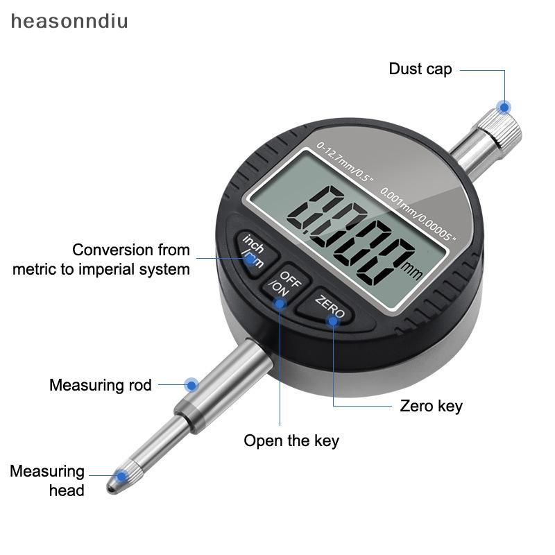 [heasonndiu] 0-12.7mm 0.01/0.001mm Medidor Eletrônico De Desbaste Tela LCD Micrômetro Digital Ferramentas De Medição De