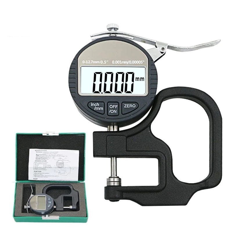 Medidor De Espessura Eletrônico De Mil Precisão , 0.001mm , 0-12.7mm/0.5in , Micrômetro , Micrometro , Medição De Altura