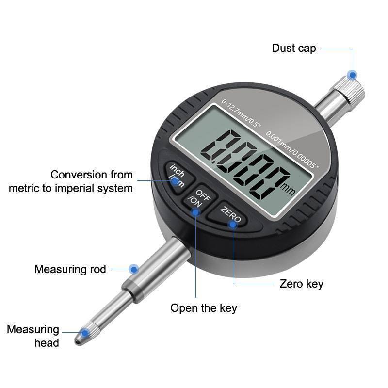 [EL-t] 0-12.7mm 0.01/0.001mm Medidor Eletrônico De Desbaste Tela LCD Micrômetro Digital De Espessura Ferramentas De Medi