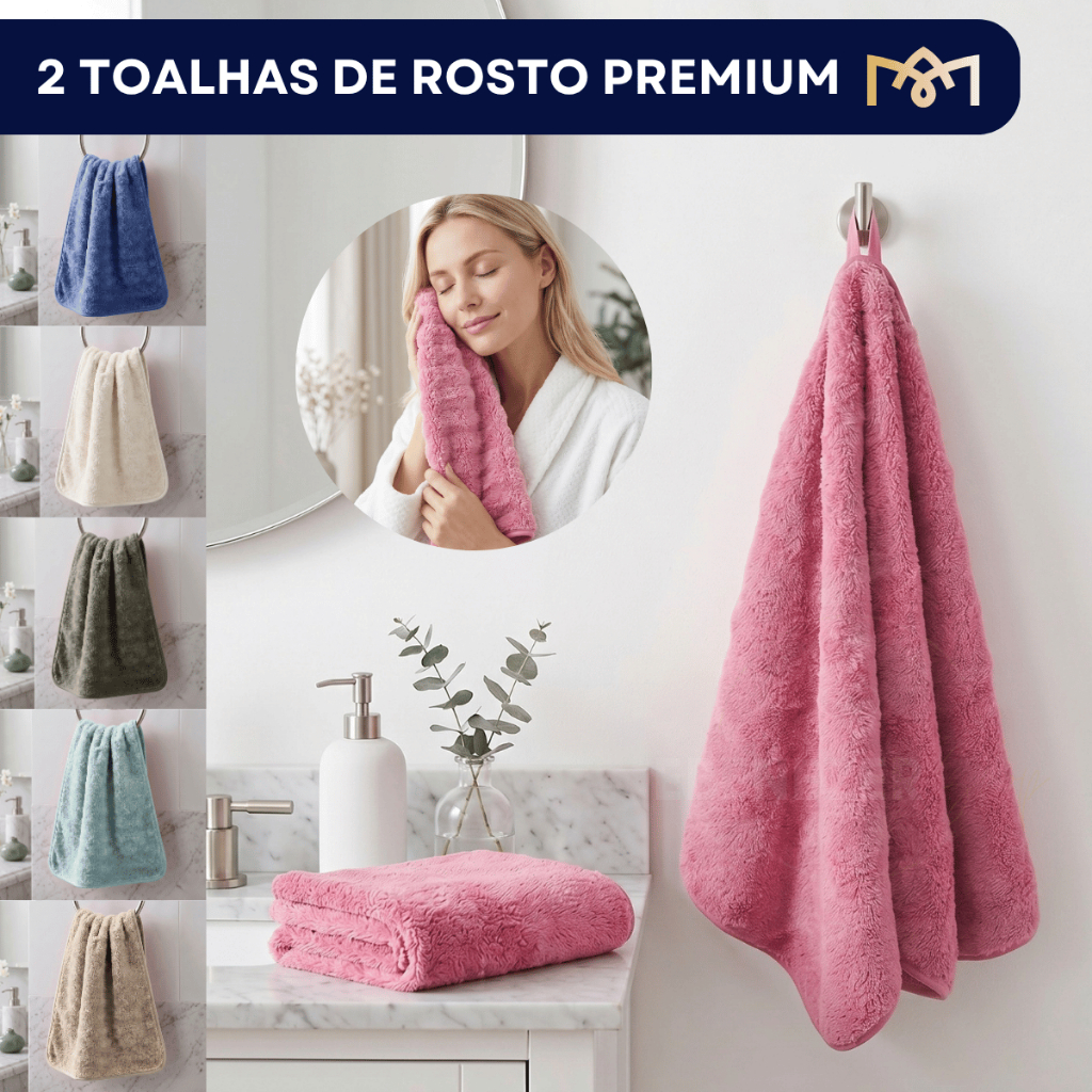 Kit Toalha De Rosto Jade 35x70cm Ultra Confortável Absorvente Leve Resistente Sofisticada Premium