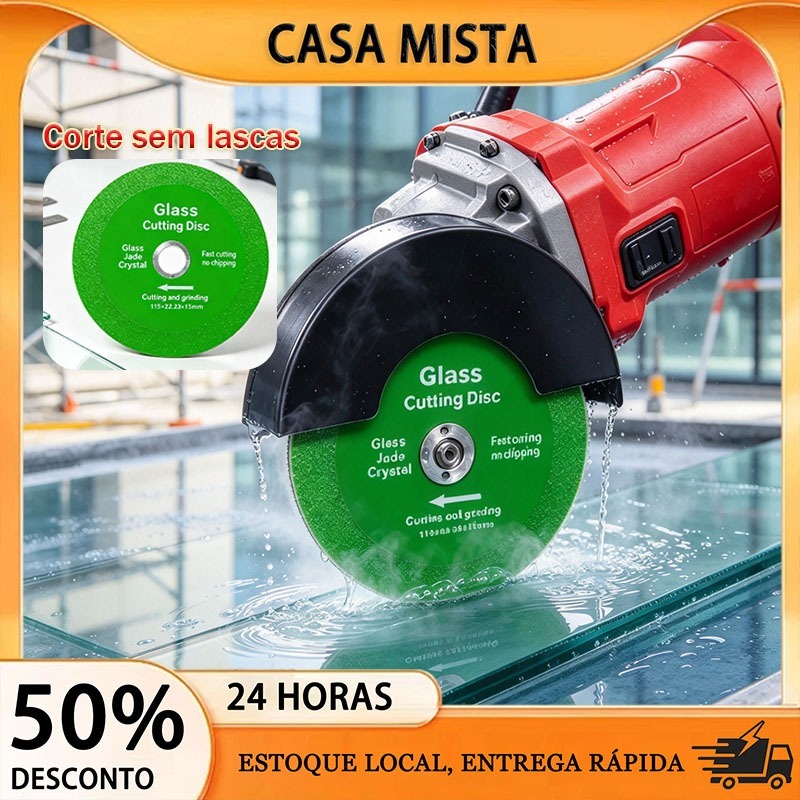 Disco Corte Vidro 100mm Lâmina Ultra Fino Diamante Sem Lasca Para Vidro Cristal Jade Entrega Rápida