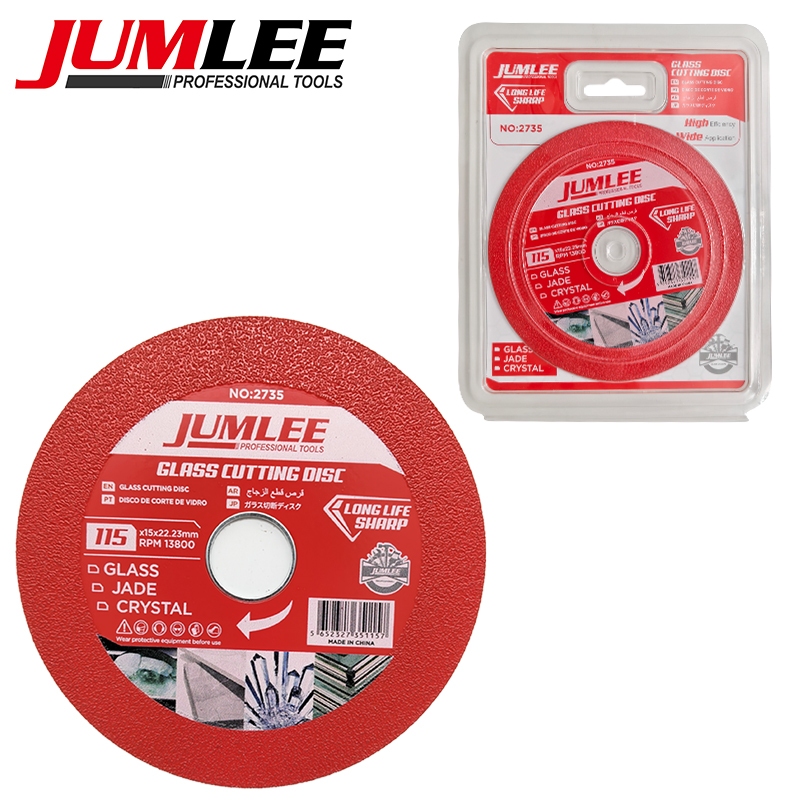 Disco Diamantado JUMLEE Corte Vidro Cristal Jade 115mm Ultra Fino Baixa Vibração para Esmerilhadeira