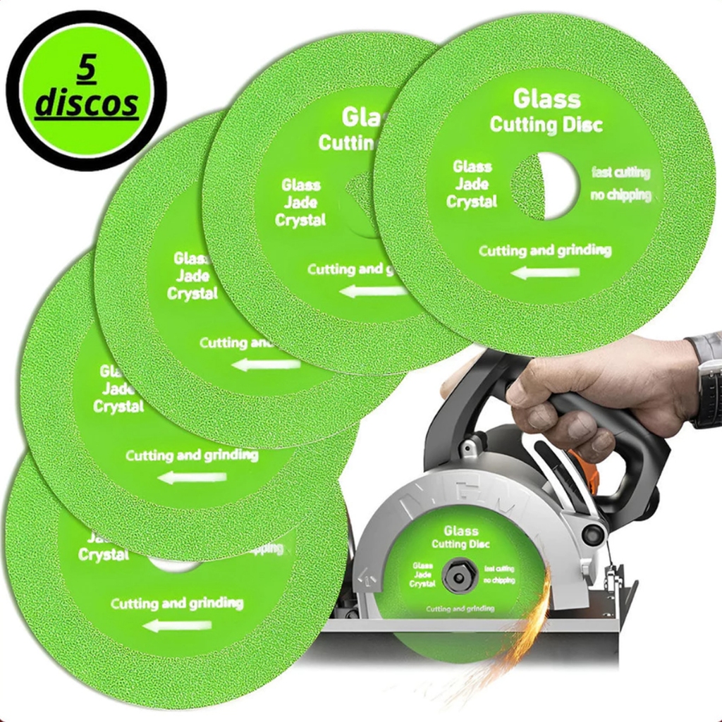Disco de Corte Ultra Fino 1mm para Vidro, Jade, Cristal e Cerâmica, Multiuso Corte e Moagem, Pacote com 3 ou 5 Peças