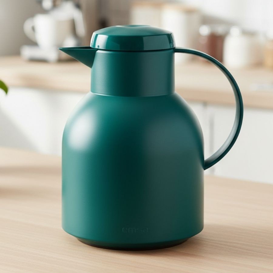 Garrafa Térmica Café Emsa Samba 1 Litro Petróleo Original Sistema Quick Press