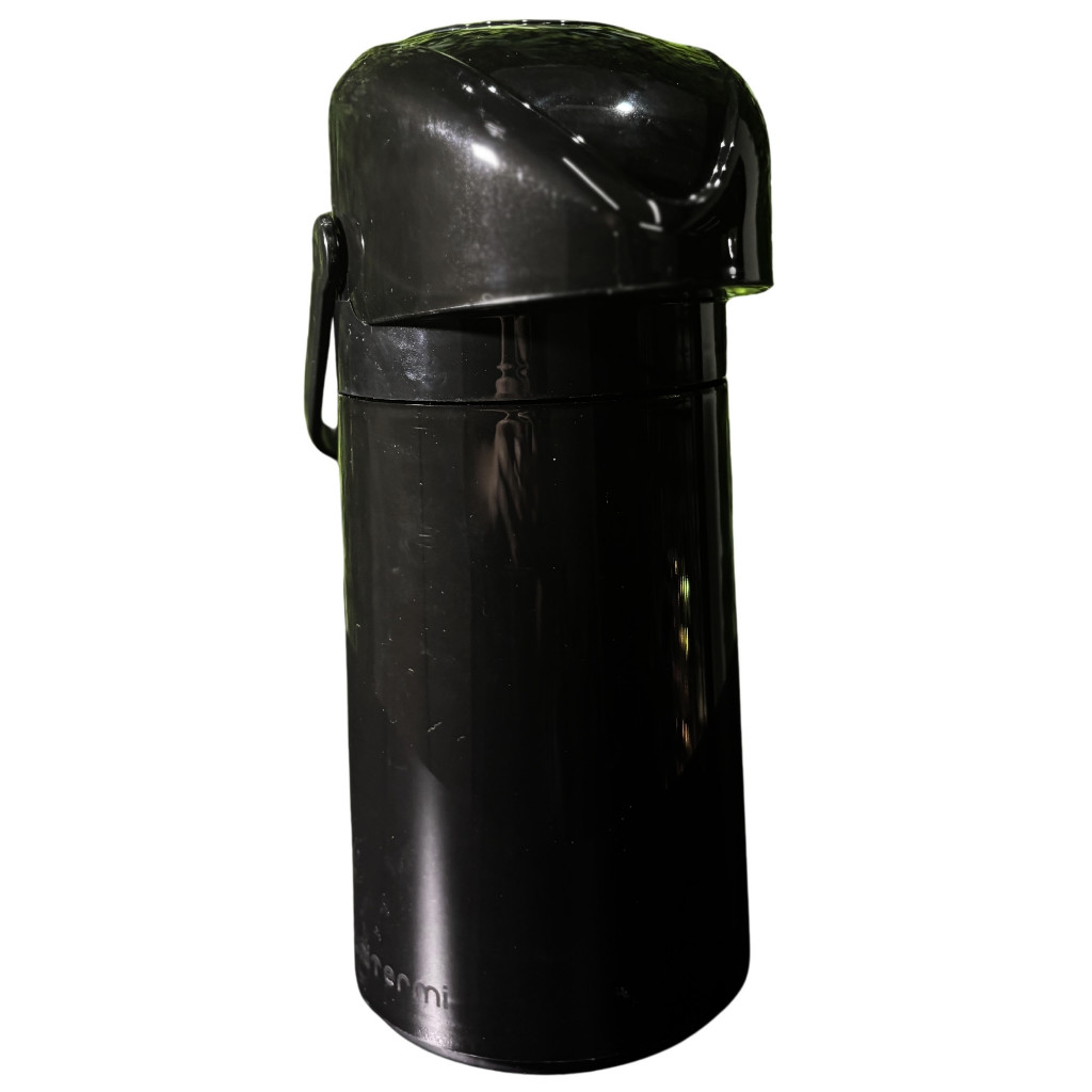 Garrafa Térmica para Café Chá Verona Press em Plástico PP e VIdro 600ml Preto