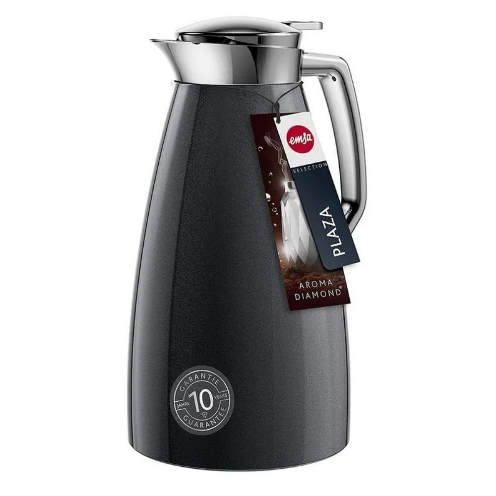 Garrafa de Café Térmica Emsa Plaza Carbono 1L Original Alemã com Sistema Quick Press