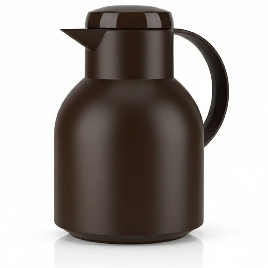 Garrafa Térmica 1L Emsa Samba Quick Press Marrom Café Quente por 12H