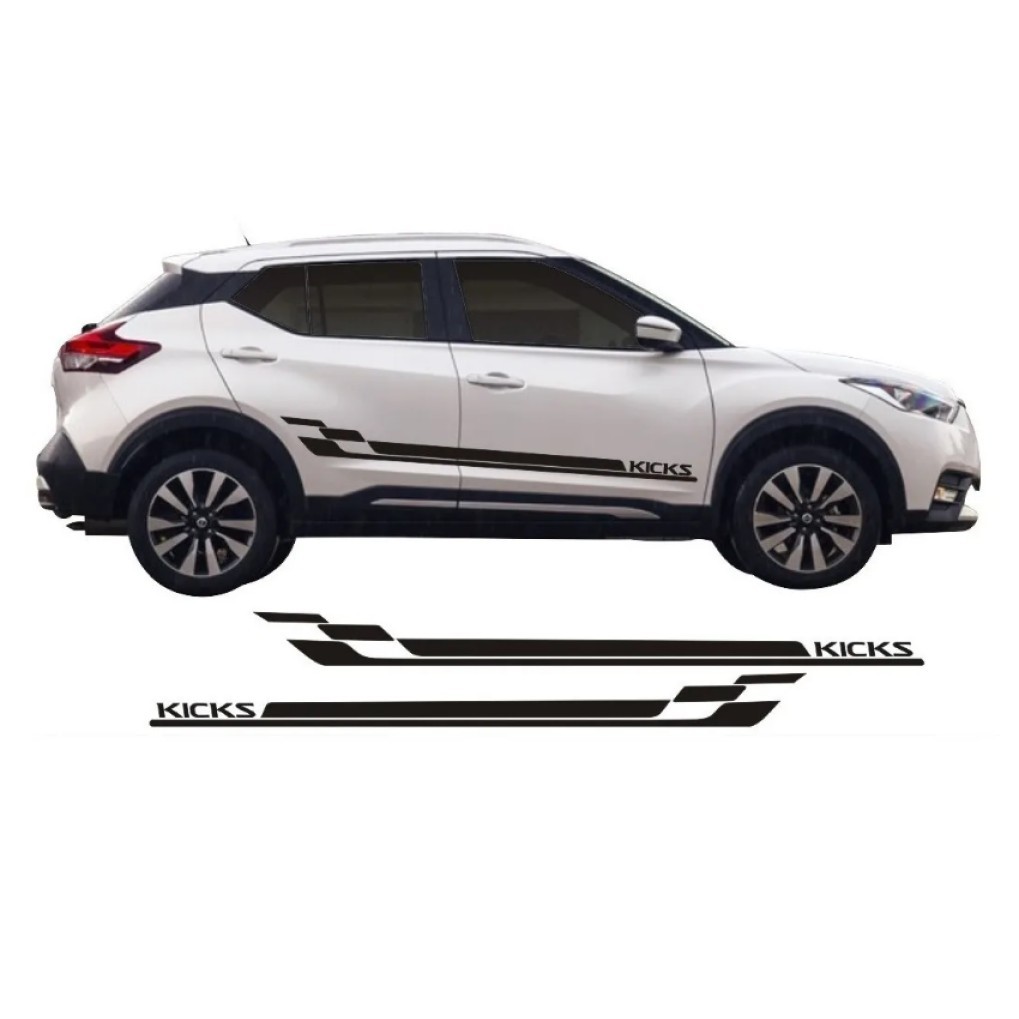 Adesivo Lateral Para Kicks Kk1 Nissan Faixa Tuning Fita Colante Adesiva Acessórios
