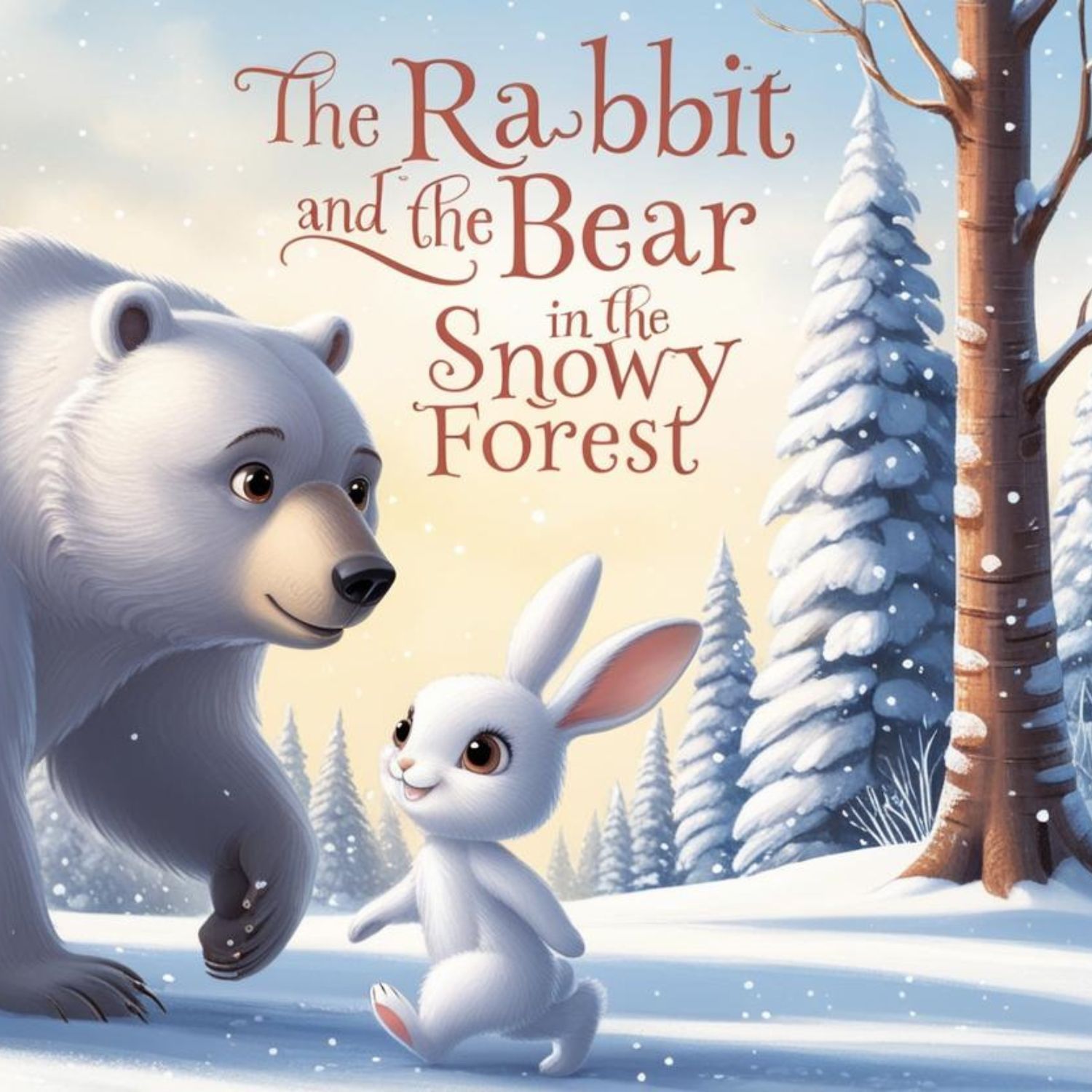 The Rabbit and the Bear in the Snowy Fores