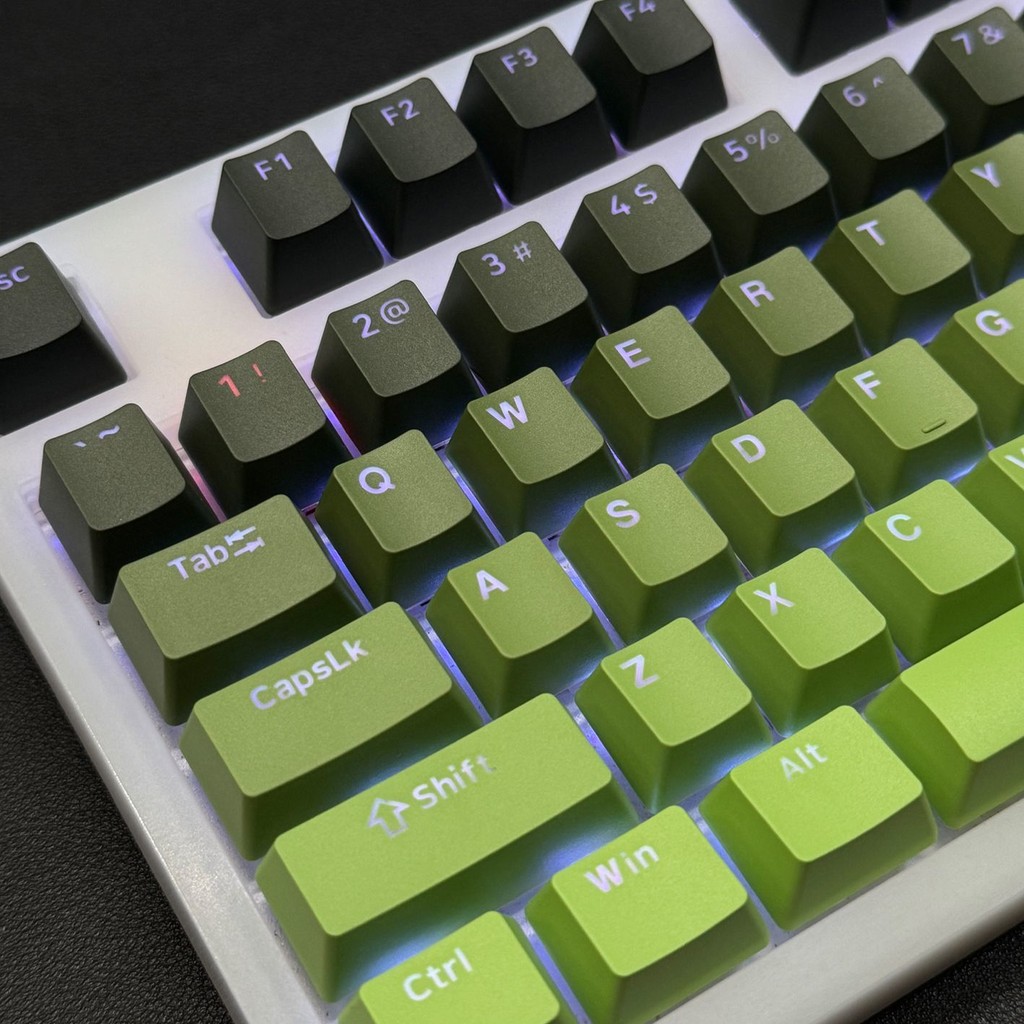 Green Moment 136 Teclas Shine-Through Cherry Profile Top-Impresso Double-Shot PBT Keycap