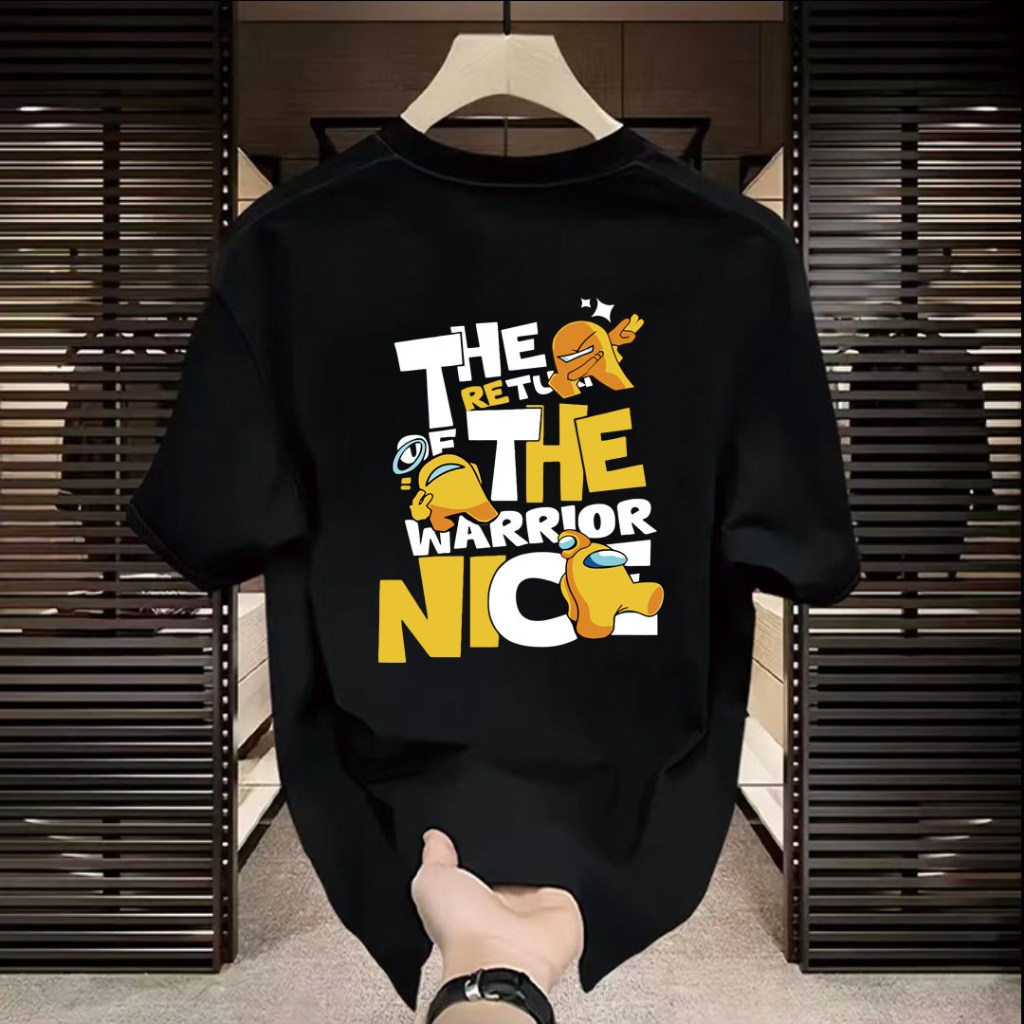Costas The Return of The Warrior Nice Among Us Amarelo Tripulante Gamer Cartoon Letras Grossas Streetwear Unissex